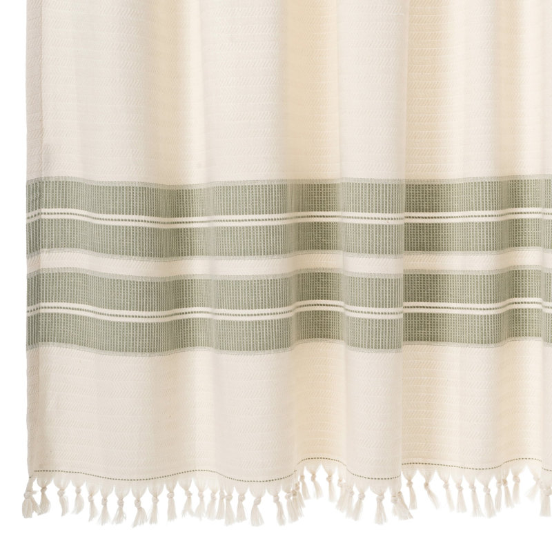 Rideau de douche en coton Costa, Vert sauge - 72 po x 84 po