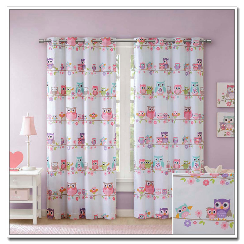 Owl Printed Blackout Curtain Panel(Only 1 Pc Panel), 50" W x 84" L