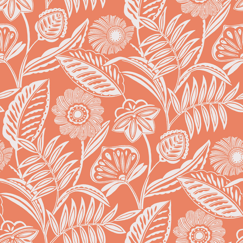 Kansas 8.23m x 68.58cm Semi-Gloss Wallpaper Roll, Coral