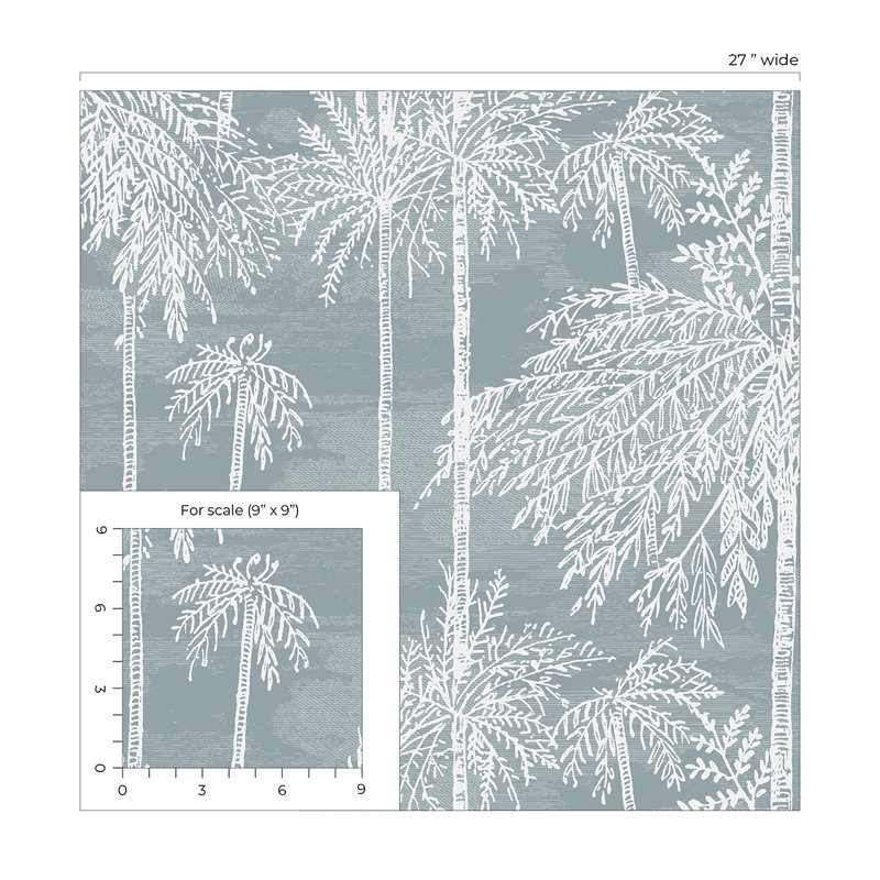 Floral Grass Cloth Wallpaper Roll, Seafoam