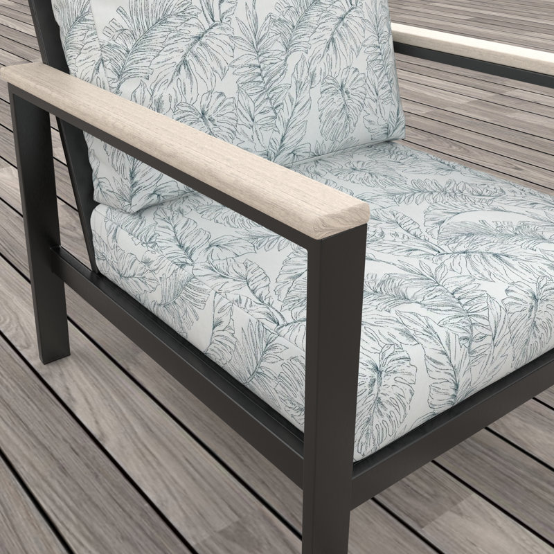 Chaise longue d'extérieur avec coussins Sunbrella® Townsend, Blanc