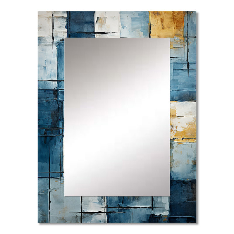 Cerulean Cubism Shapes I - Abstract Shapes, 32 po x 24 po