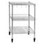 Chariot de rangement roulant robuste à 3 niveaux avec tablettes métalliques réglables et table de travail