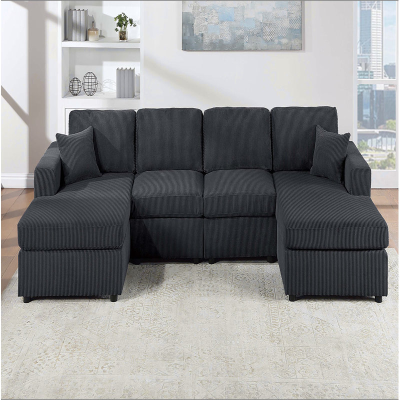 Ensemble de canapé modulaire 3 pièces Modern Design, Noir