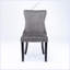 Chaise de salle à manger rembourrée moderne à oreilles avec garniture cloutée-1202837764