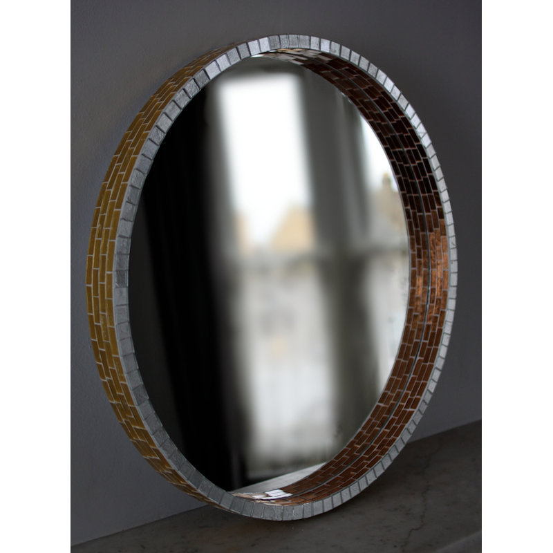 Chula Flat Wall Mirror, Gold, Copper and Aliminium