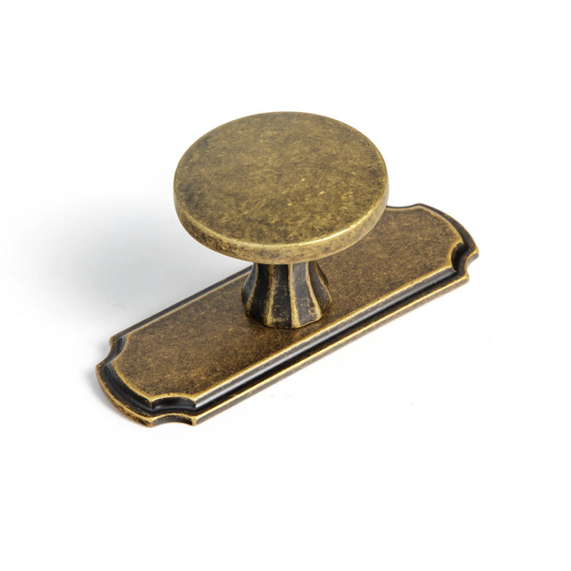Paquet multiple de boutons ronds avec contre-plaque, Laiton antique