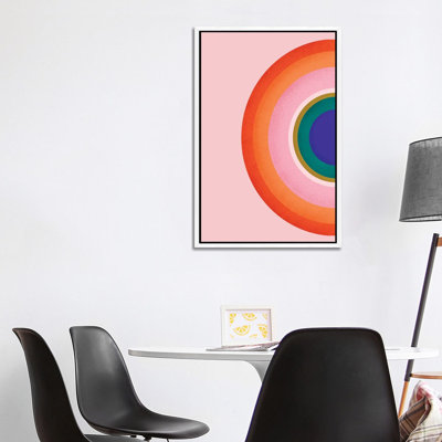 Colorful Half Circle 1 Piece Wall Art on Canvas