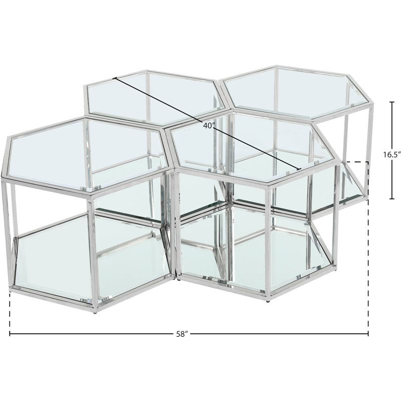 Table basse avec rangement Dickerson, Chrome