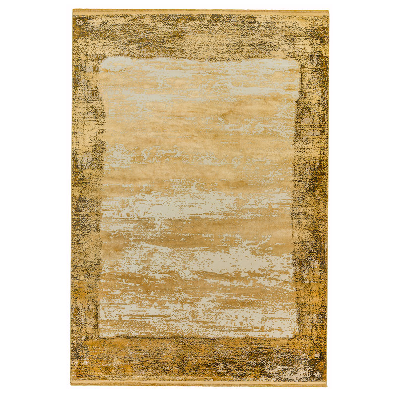 Ahadzi Abstract Gold Rug, Rectangle 160 x 230cm