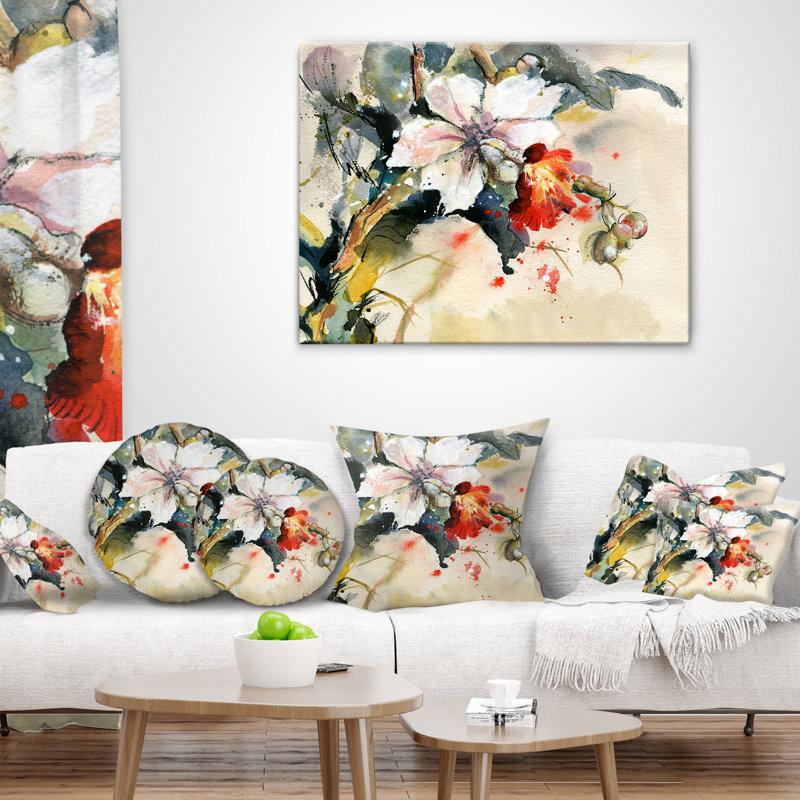 Orchid in Bloom - Floral Printed Throw Pillow, Rectangle, 12" x 20"