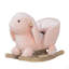 Cheval à bascule Rabbit en bois avec son simulé, base en bois, ceinture de sécurité, chaise berçante en peluche