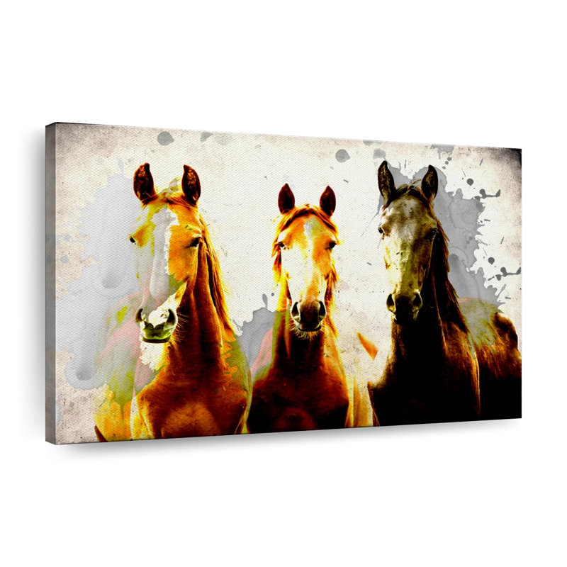 «Horse Three Horse Heads», reproduction sur toile, H 8 po x l 12 po x P 1 po