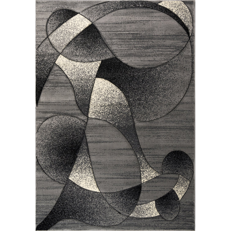 Tapis gris à motif abstrait Nekizia