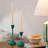 Handcrafted Tabletop Jade Mint Checkered Aluminum Candleholder-609172997
