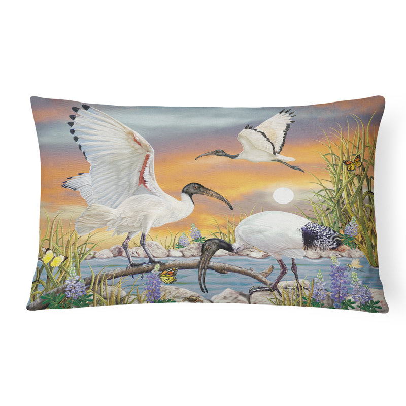 Outdoor Throw Pillow, Sacred Ibis