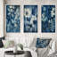 «Fleurs botaniques rétro en bleu délavé II», 3 pièces-751563411-751563423