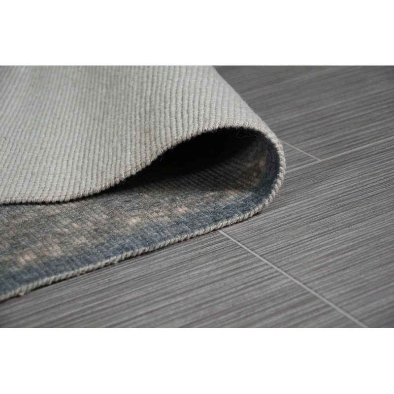 Tapis bleu oriental fait main, Rectangle 5 pi x 7 pi