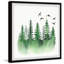 «Pine Tree Skyline» par Marmont Hill - peinture encadrée-2112852895