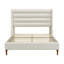 Lit plateforme tapissier avec tête de lit haute et tête de lit ondulée, tissu chenille de qualité supérieure, lit plateforme minimaliste moderne-1147829531