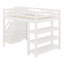 Lit mezzanine avec tablettes, petite armoire