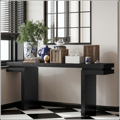 Console très large 66 po avec placage de bois