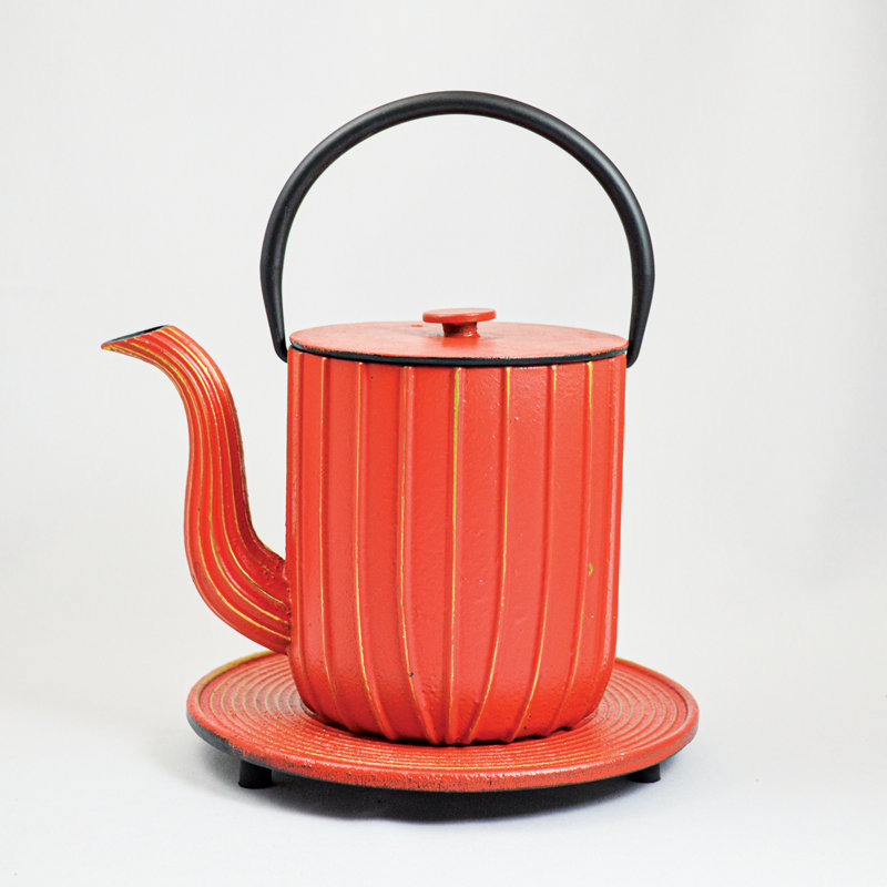 August Grove Bomar Teapot, Red