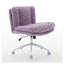 Chaise de bureau en fausse fourrure moelleuse avec coussin double, siège de 26,4 pouces de large en violet