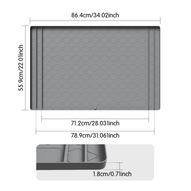Under Sink Silicone Mat, Cuttable Silicone Mat for Kitchen Organizers and Storage