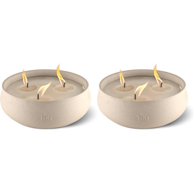 Set of 2 Citronella Concrete Candles, Outdoor Tabletop Decorative Candles