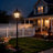 69.6"Solar Post Light Streetlight Black Aluminium 