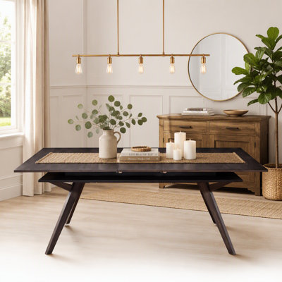 Modern Style Dark Brown Extendable Dining Table