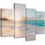 Coastal Beach Vibrant Senery View of Teal Sea Sunrise On The Summer Beach, très grand