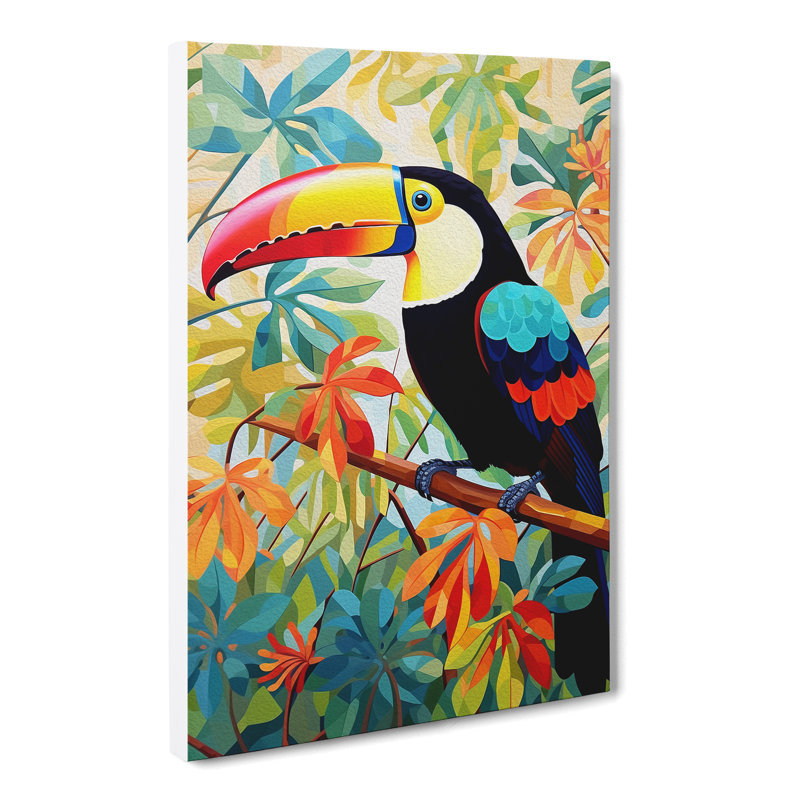 Toucan Hard Edge - Wrapped Canvas, 76cm H x 50cm W x 3cm D