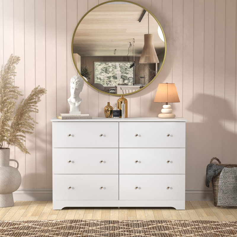 Blaklee 6 Drawer Dresser 47.24'' W, White