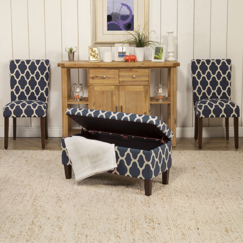 Chaise de salle à manger rembourrée Conde, Bleu marine