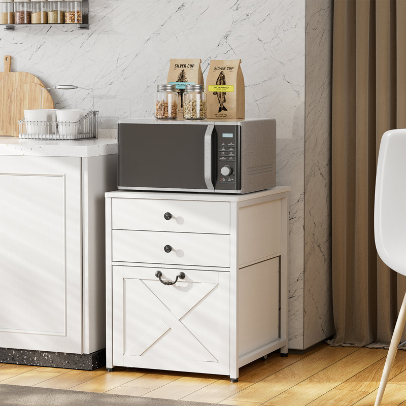 Farmhouse Mini Fridge Stand With Storage,heavy Duty Fridge Cart,mini Fridge Cabinet With Rolling Cabinet