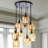 Cherrie 8 - Light Black/Brown Cluster Pendant