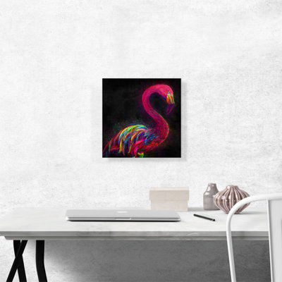 «Pink Flamingo Animal», reproduction d'impression sur toile tendue