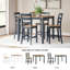 Malkin Counter Height Dining Table And 4 Barstools, Set Of 5-99374621