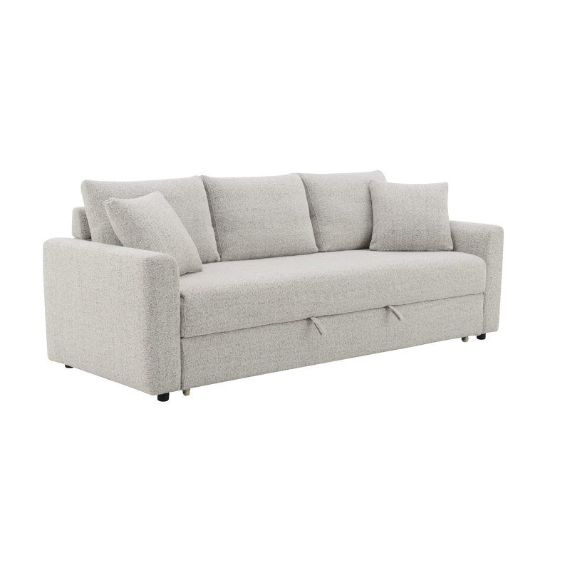 Canapé-lit modulaire avec coussins Beige Boucle