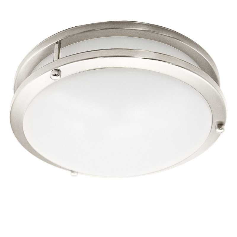 14 Inch LED Flush Mount Ceiling Light, 24W Dimmable LED Ceiling Light Fixture, 3000K Warm White & Brush Nickel, 3000K