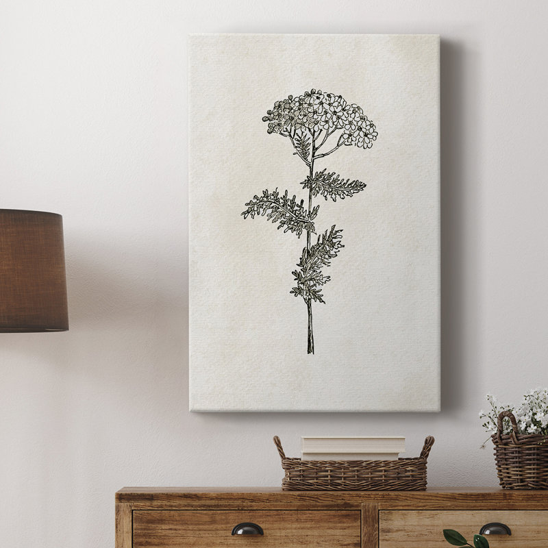 Motif floral rétro vintage CCXIV - Cavas enveloppés de galerie, H 18 po x l 12 po