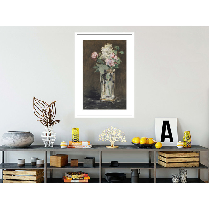 «Flowers in a Crystal Vase 1882» par Edward Manet, impression giclée sur cadre, H 41,5 po x l 28,98 po