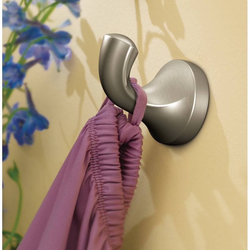 Eva Wall Mounted Robe Hook, Brushed Nickel