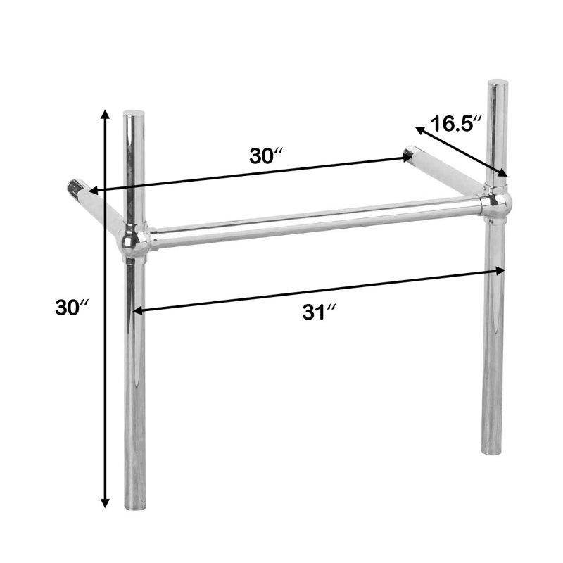 The Renovators Supply Inc. 1'' Chrome Console Bathroom Sink