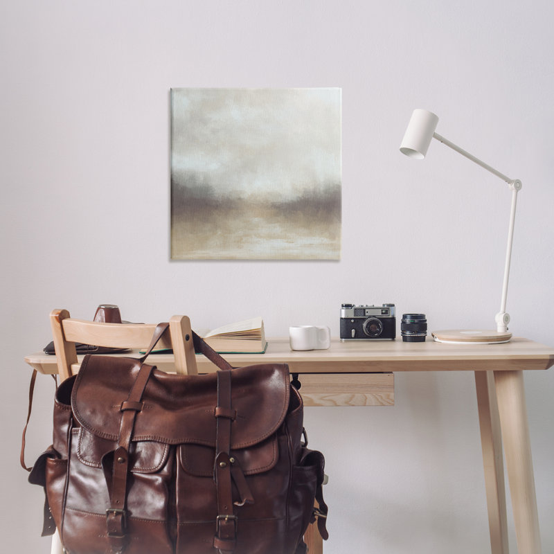 «Foggy Beige Landscape» par J: L Design, H 30 po x l 30 po