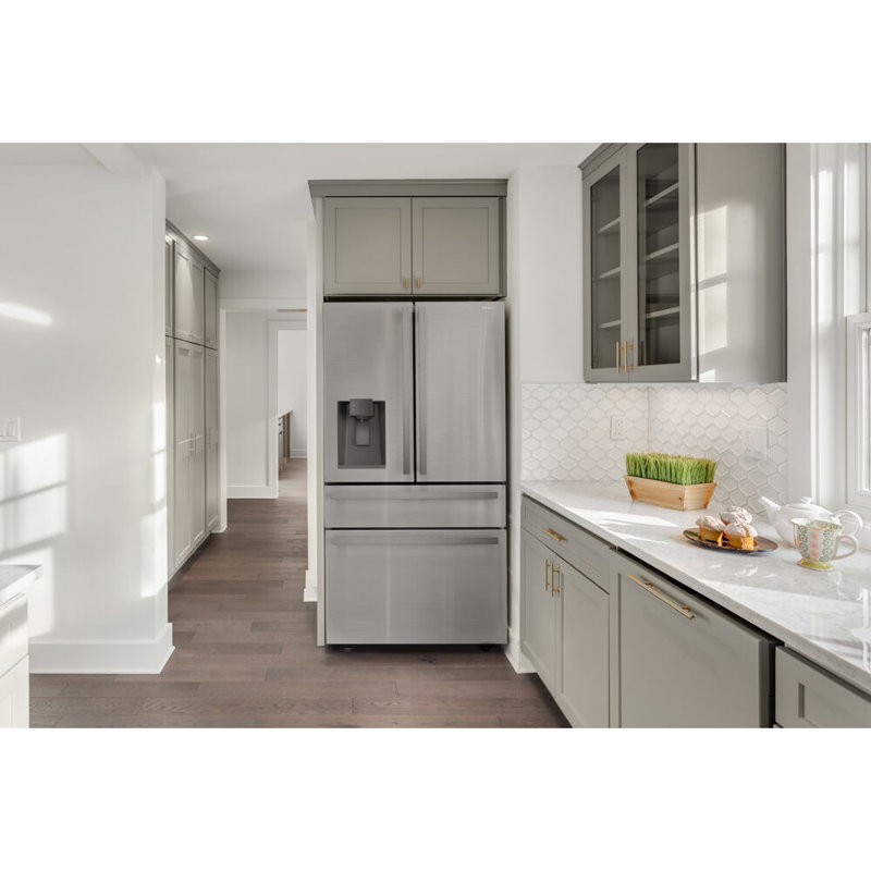 Sharp 21.6-Cu. Ft. French Door Counter-Depth Refrigerator in Stainless Steel