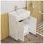 Ensemble de meuble-lavabo 24 po avec lavabo en céramique et armoire de rangement à deux portes, panneau de fibres à densité moyenne blanc brillant