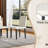 Faux Wood Grain MDF Dining Table Set With Black Textured Top And 4-Pack PU Ergonomic Chairs, Exuding Fashion And Comfort-2117933076